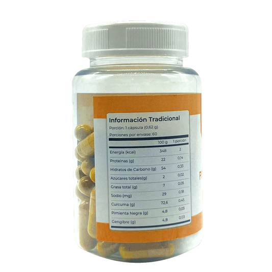 Cúrcuma + Pimienta Negra (Curcumina) - 60 Cápsulas