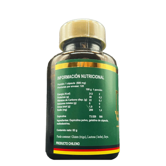 Espirulina 500 mg - 120 Cápsulas