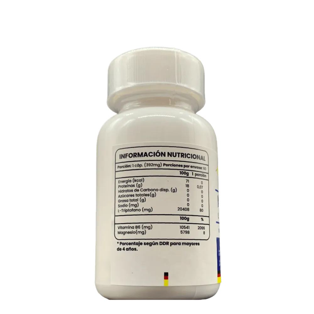 Magnesio + L-Triptófano + Vitamina B6 - 60 Cápsulas