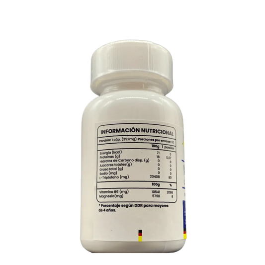 Magnesio + L-Triptófano + Vitamina B6 - 60 Cápsulas