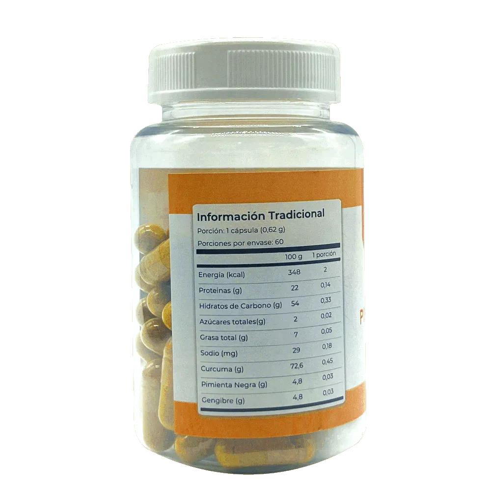 Cúrcuma + Pimienta Negra (Curcumina) - 60 Cápsulas
