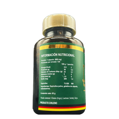 Espirulina 500 mg - 120 Cápsulas